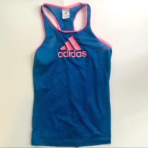 Adidas women’s blue mesh tank xs